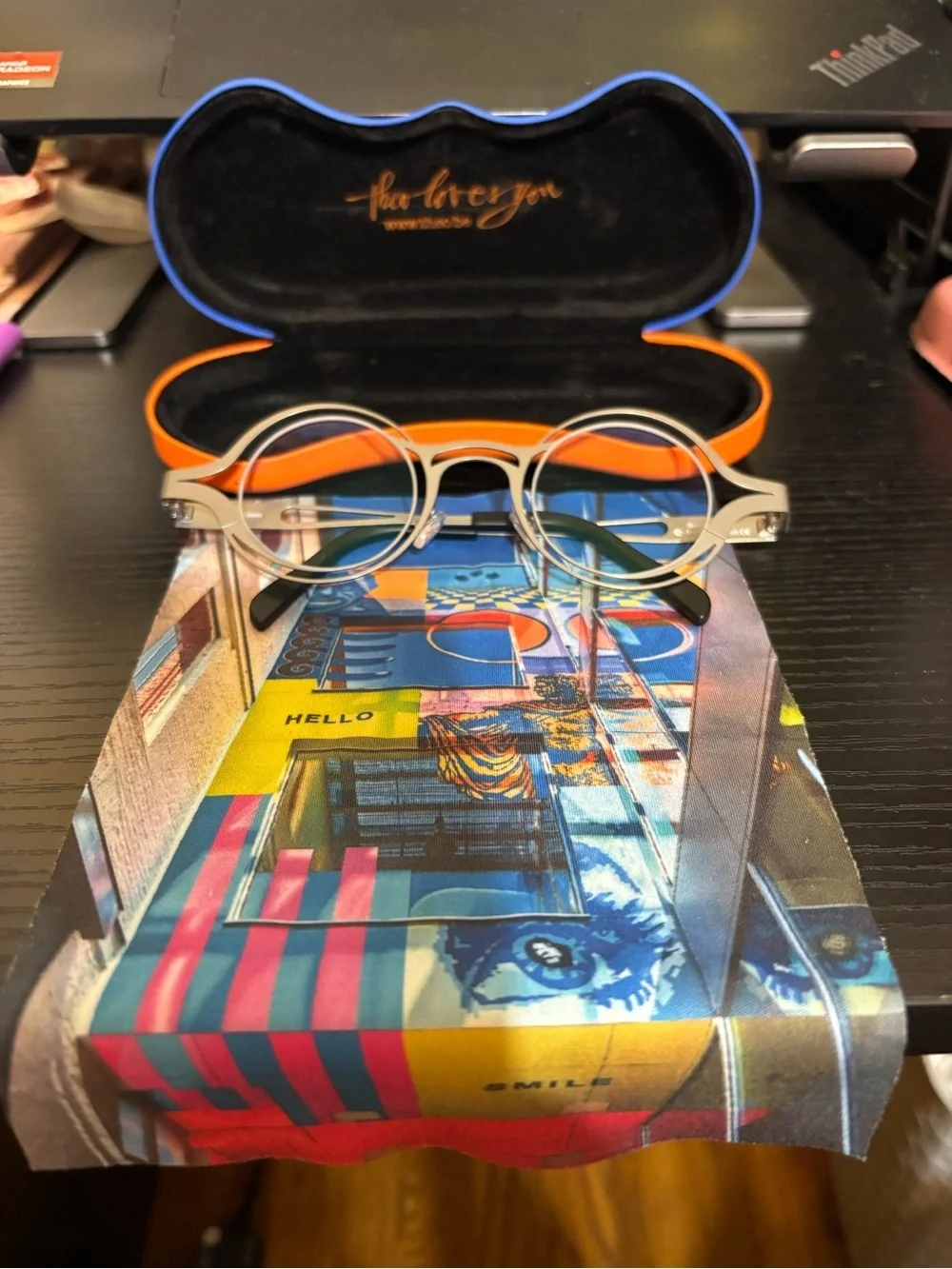 Theo 'Theo Loves You' Belgium design   - Black with Blue & Orange Trim Case